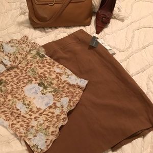 Josephine Chaus Silk & Linen Pencil Skirt Career